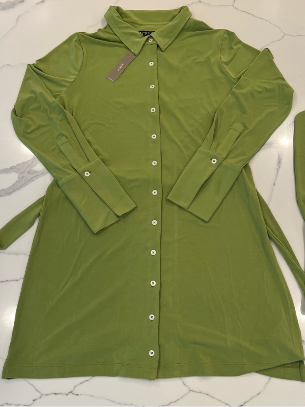 J. Crew Olive Green Button-Front Blouse